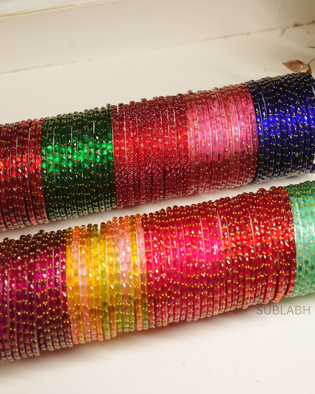 Bahaar Bangles- Non- uniform double Dotted (Dozen)
