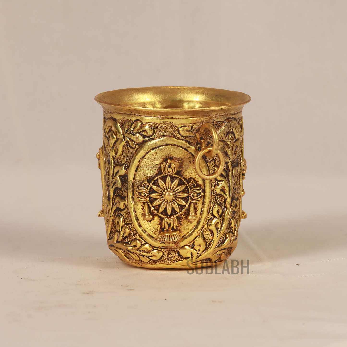 Brass Tumbler with Śaṅkh Chakra Nama