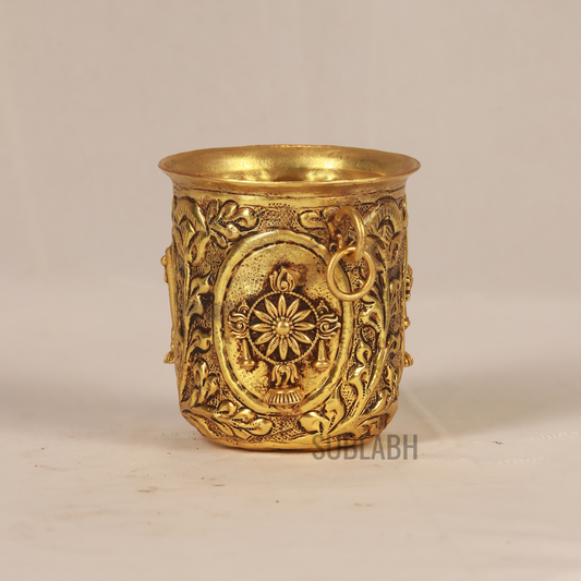 Brass Tumbler with Śaṅkh Chakra Nama
