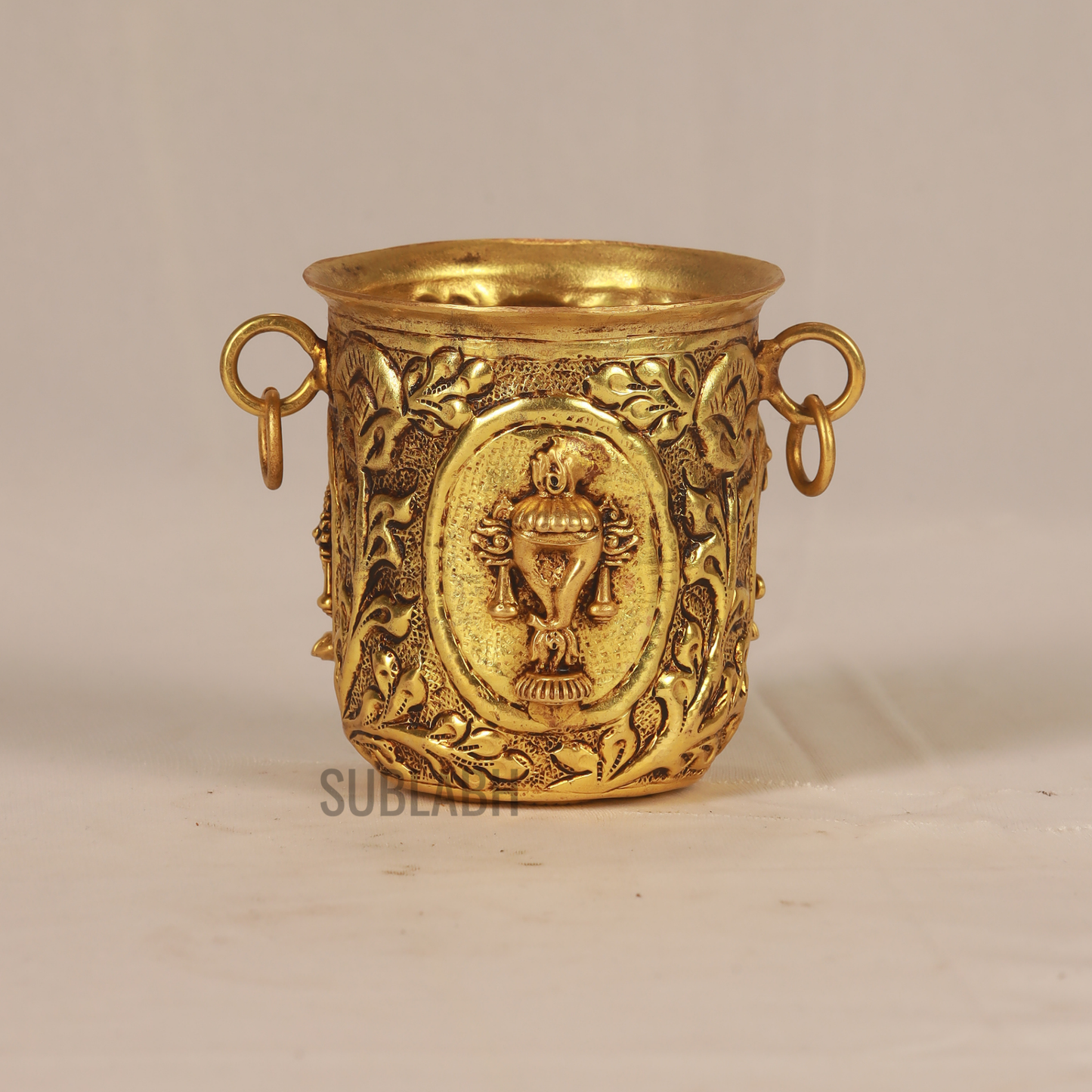 Brass Tumbler with Śaṅkh Chakra Nama