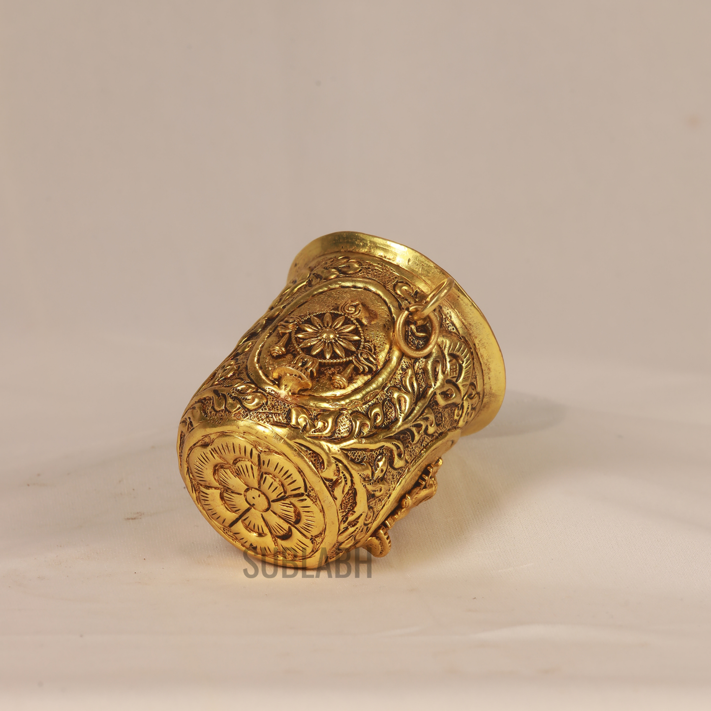 Brass Tumbler with Śaṅkh Chakra Nama