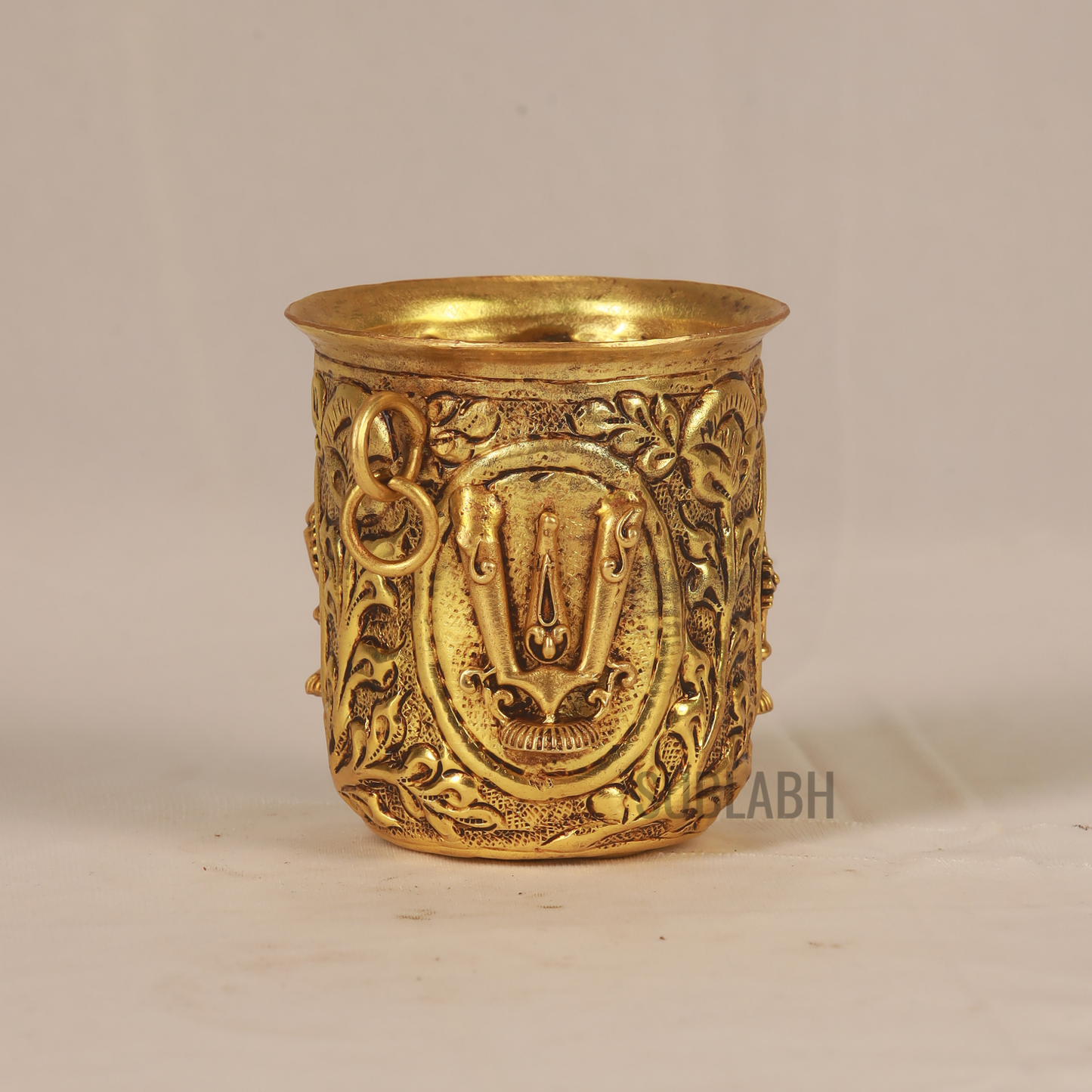 Brass Tumbler with Śaṅkh Chakra Nama