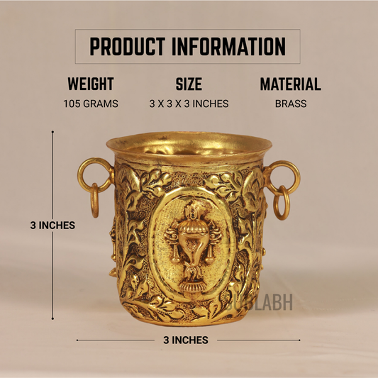 Brass Tumbler with Śaṅkh Chakra Nama