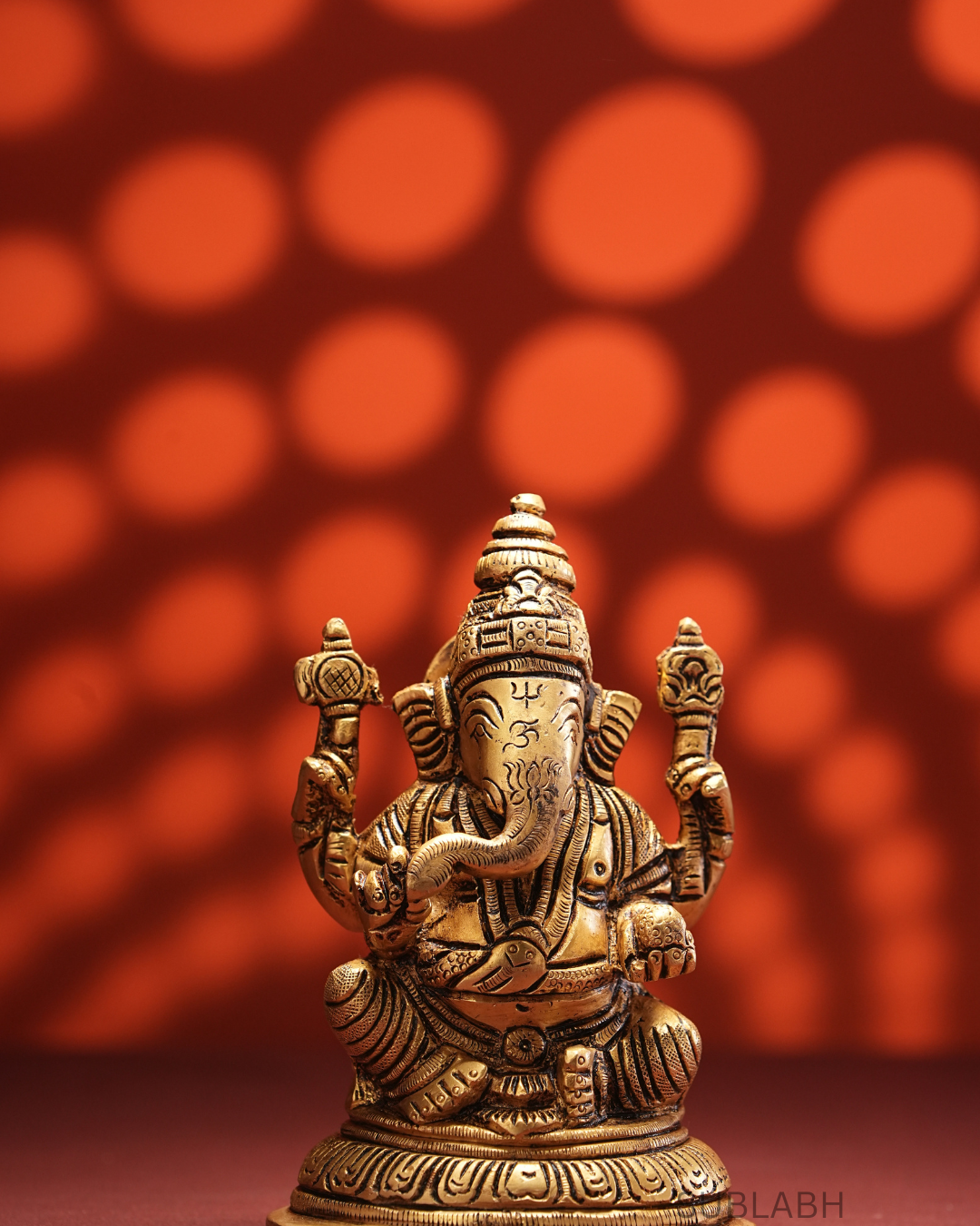 Sublabh Premium Brass Lord Ganesha Idol – Meditative Sitting Ganapati Statue for Wisdom & Prosperity