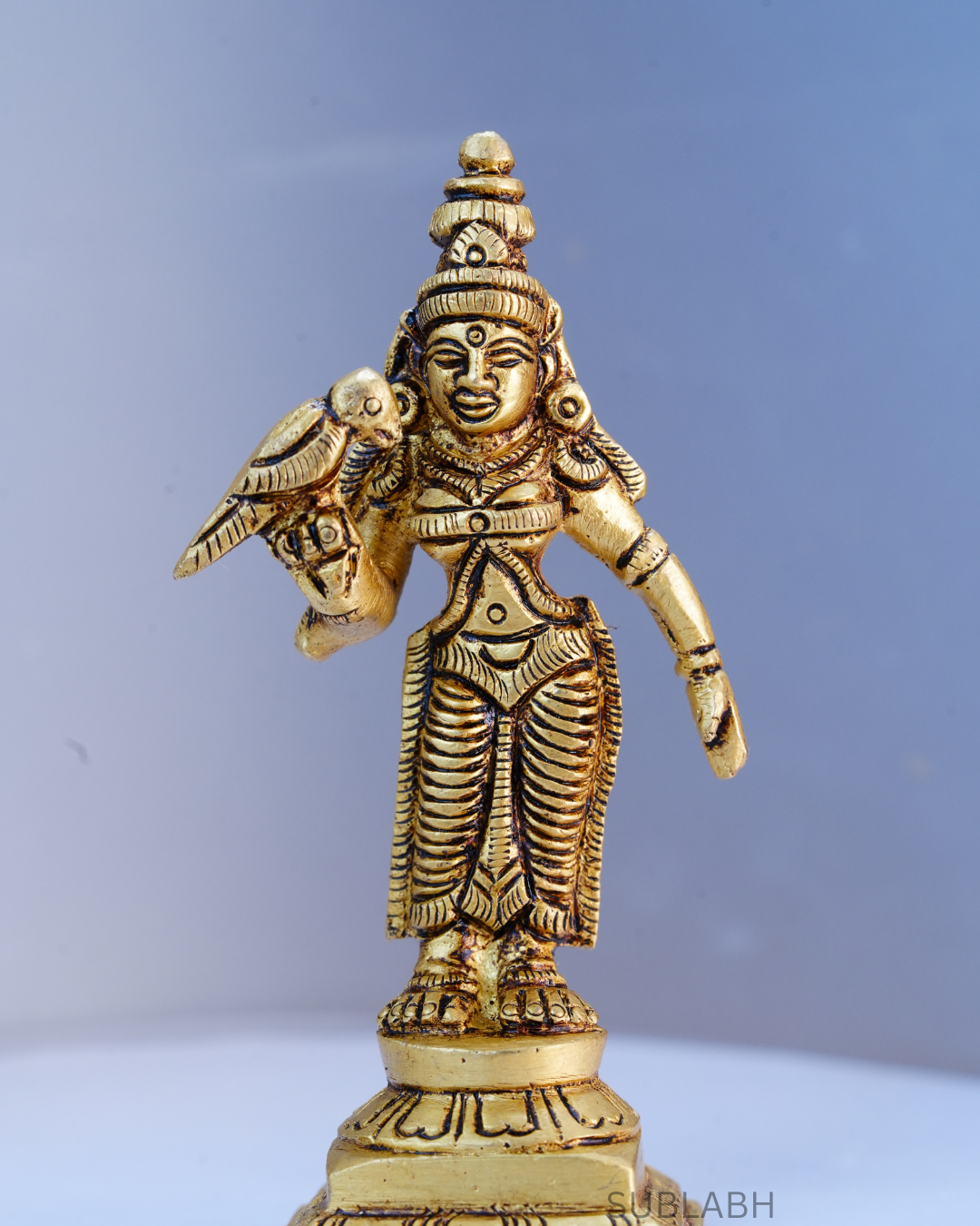 Sublabh Pure Brass Madurai Meenakshi Amman Idol – Queen Warrior Parvati Statue for Courage & Marital Harmony