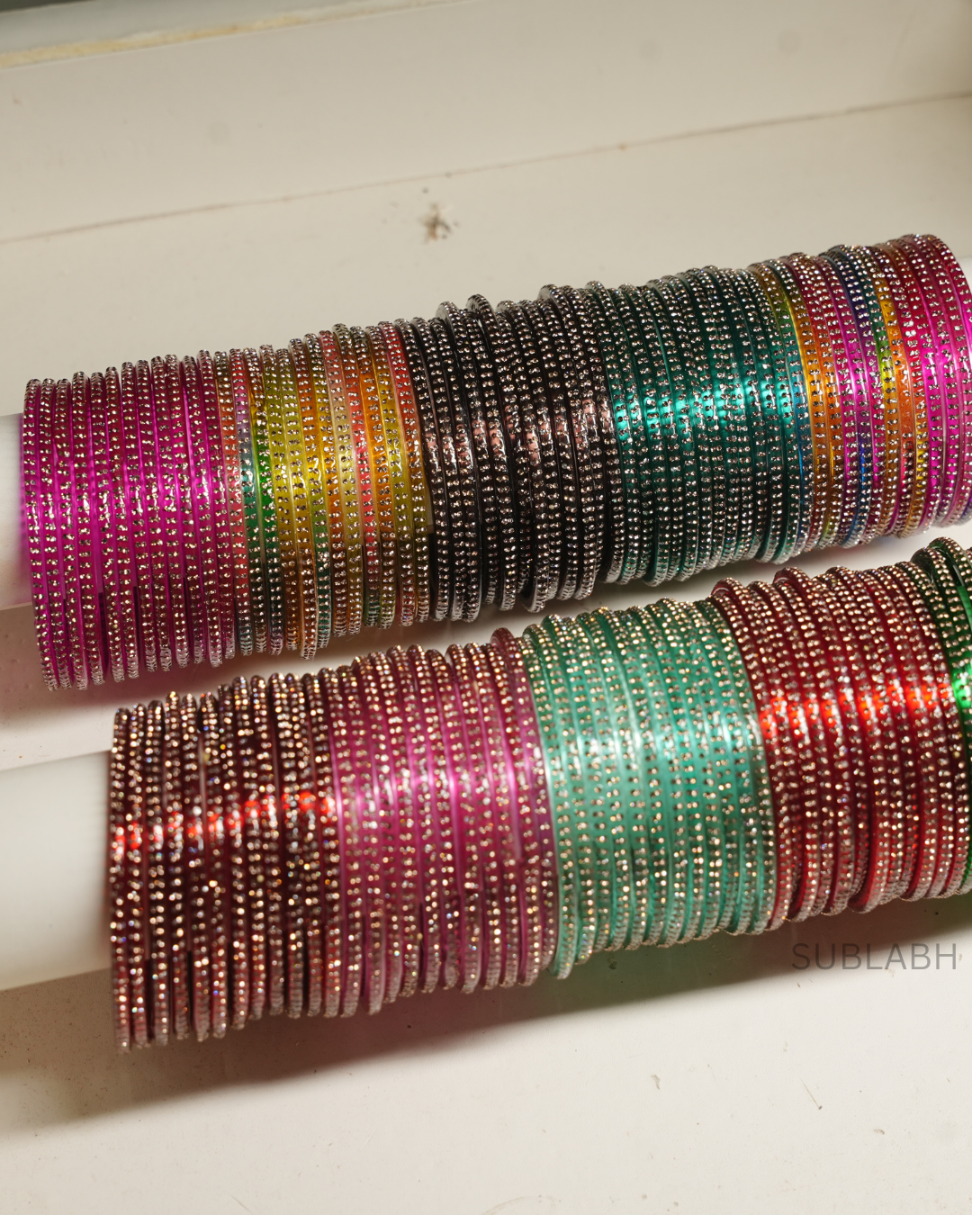 Bahaar Bangles-Uniform Gem Stone 4 Square(Dozen)