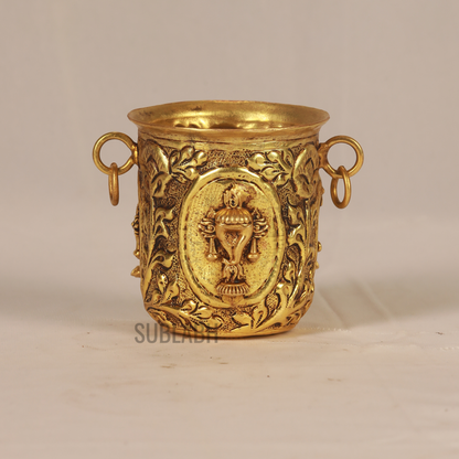Brass Tumbler with Śaṅkh Chakra Nama