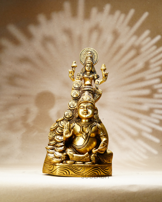 Sublabh Pure Brass Kuber Lakshmi Statue – Sacred Union of Divine Wealth, Success & Abundance