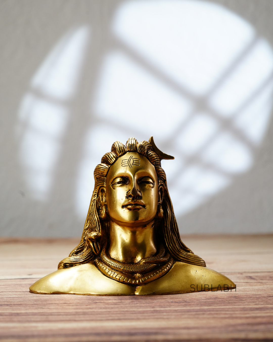 Sublabh Pure Brass Adiyogi Lord Shiva Idol – Handcrafted Meditative Bust Statue for Inner Strength & Transformation