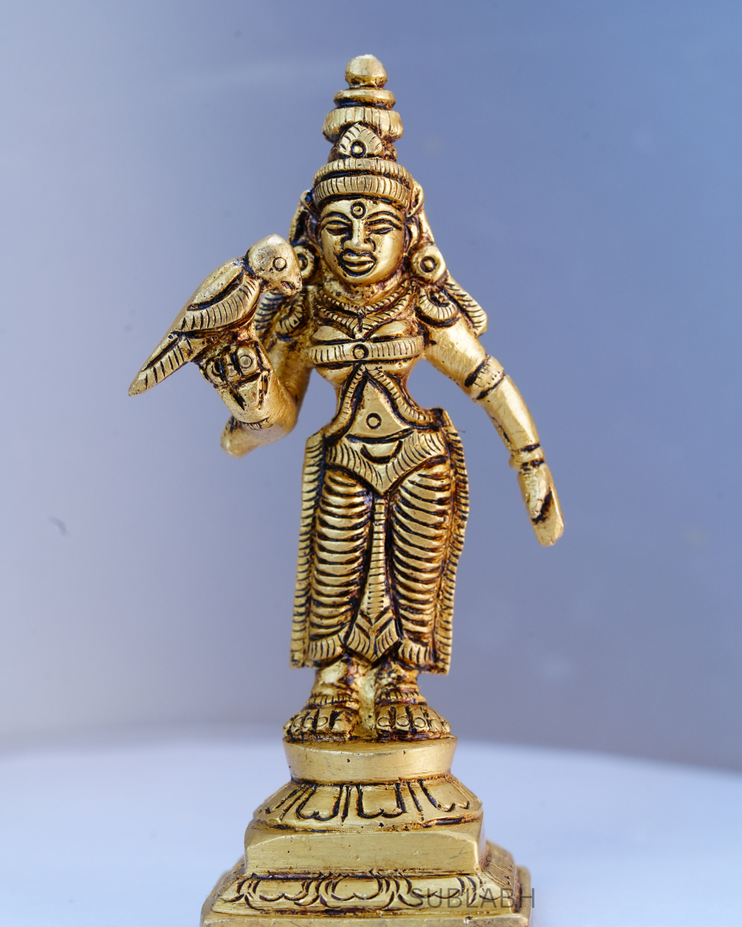 Sublabh Pure Brass Madurai Meenakshi Amman Idol – Queen Warrior Parvati Statue for Courage & Marital Harmony