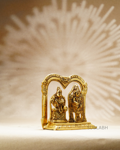Sublabh Ornate Brass Tirupati Balaji and Devi Padmavati Set – Sacred Divine Couple Statue for Wealth, Fortune & Harmony
