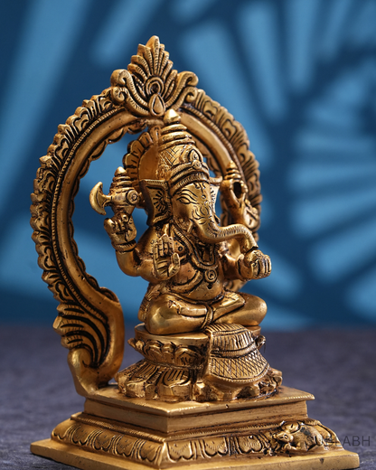 Sublabh Premium Golden Brass Lord Ganesha Idol – Sacred Vighnaharta Prosperity & Wisdom Statue
