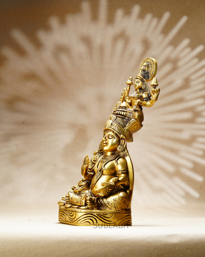 Sublabh Pure Brass Kuber Lakshmi Statue – Sacred Union of Divine Wealth, Success & Abundance