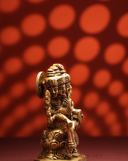 Sublabh Pure Brass Panchmukhi Gayatri Devi Idol – Sacred Veda Mata Light & Wisdom Statue (4.5")