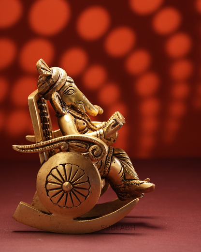 Sublabh Premium Brass Lord Ganesha Idol – Contemporary Vighnaharta Statue for Success, Wisdom & New Beginnings