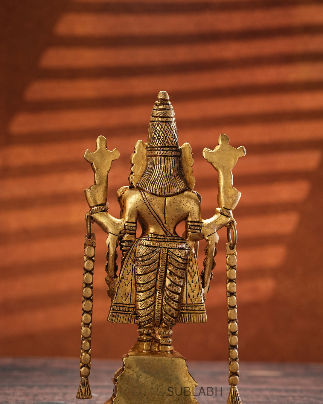 Sublabh Pure Brass Chaturbhuja Maa Lakshmi Idol – Exquisite Four-Armed Goddess of Wealth & Prosperity