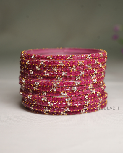 Bahaar Bangles - Clustered Gemstone with dots(Dozen)