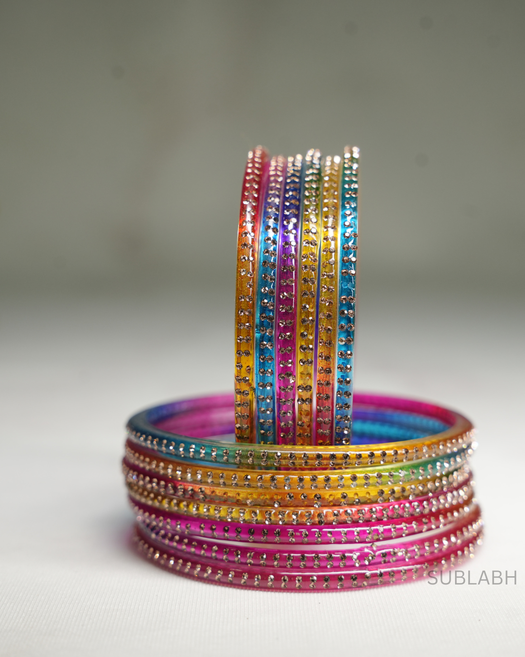 Bahaar Bangles-Uniform Gem Stone 4 Square(Dozen)
