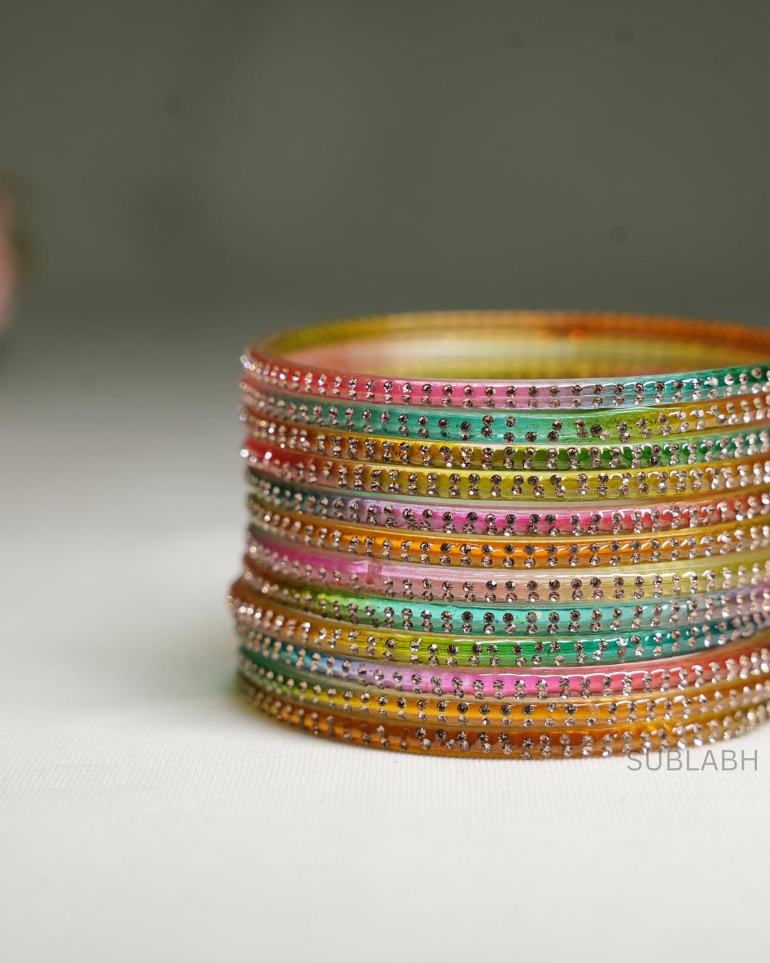 Bahaar Bangles-Uniform Gem Stone 4 Square(Dozen)