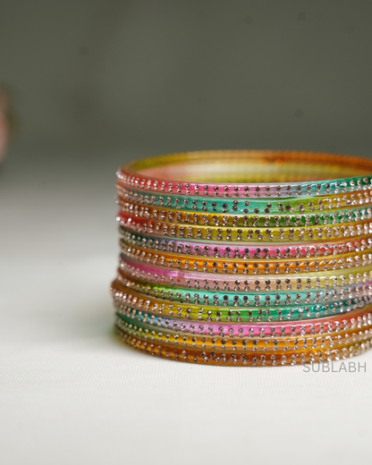 Bahaar Bangles-Uniform Gem Stone 4 Square(Dozen)