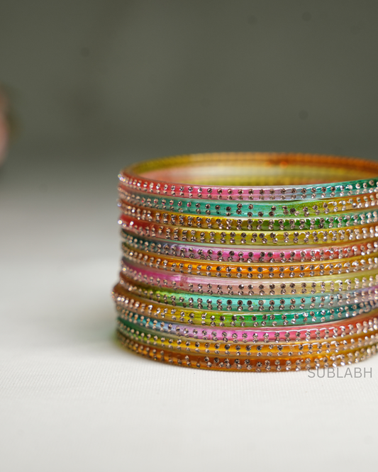 Bahaar Bangles-Uniform Gem Stone 4 Square(Dozen)