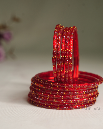 Bahaar Bangles- Non- uniform double Dotted (Dozen)