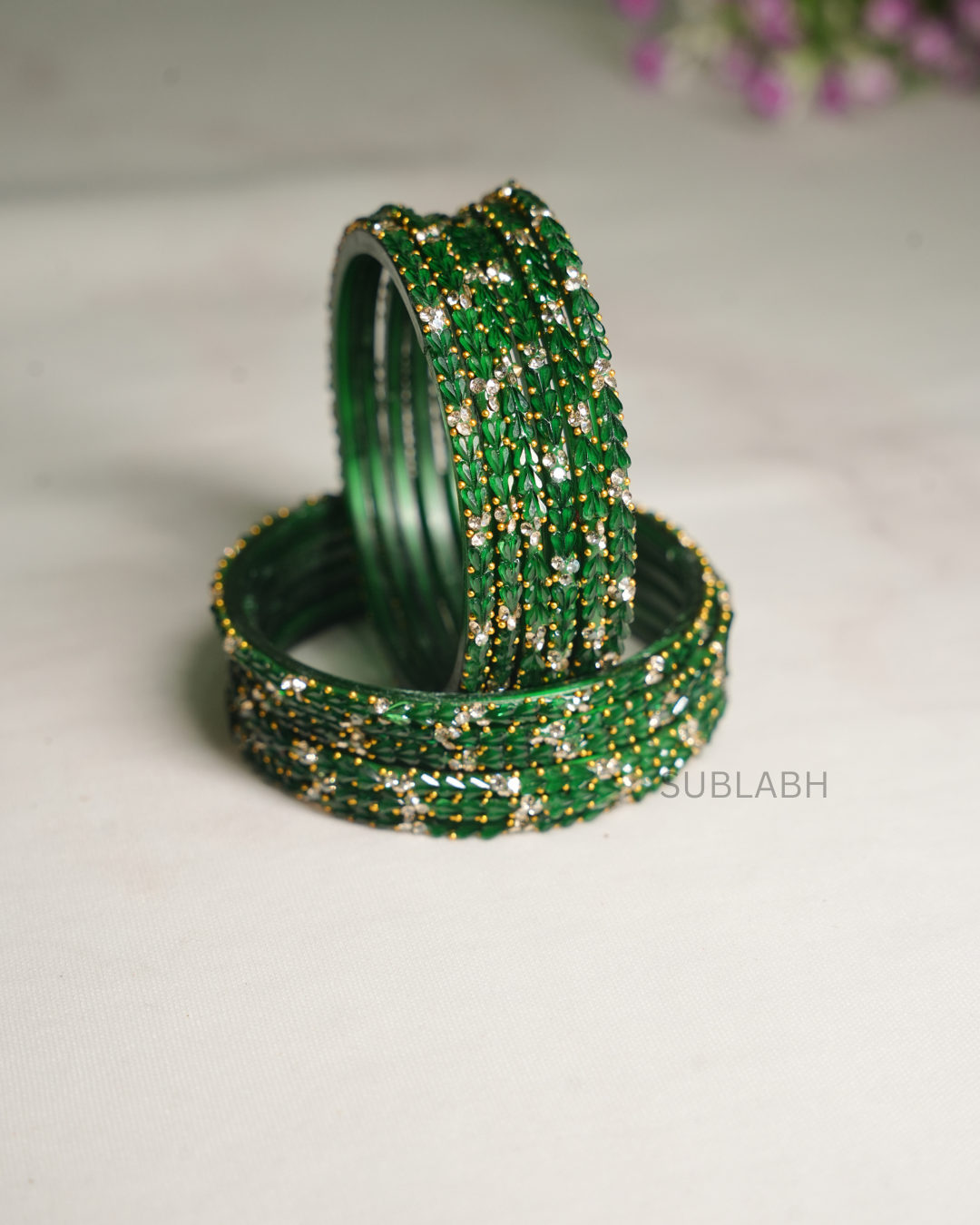 Bahaar Bangles - Clustered Gemstone with dots(Dozen)