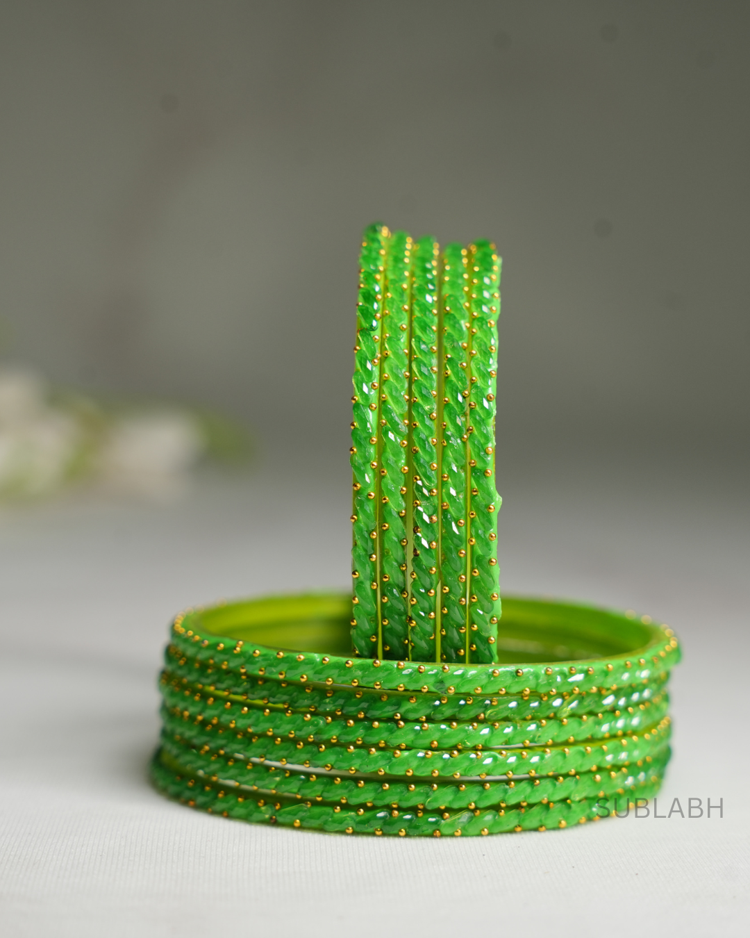 Bahaar Bangles - Spaced Double Dotted with Ridges(Dozen)