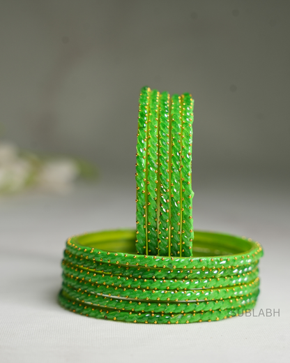 Bahaar Bangles - Spaced Double Dotted with Ridges(Dozen)