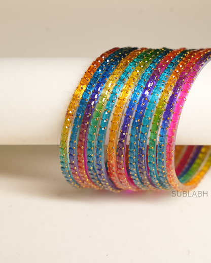 Bahaar Bangles - Double Dotted with Space between the two (Dozen)
