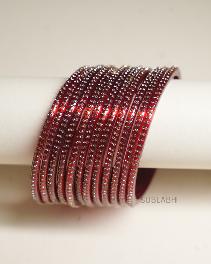Bahaar Bangles-Uniform Gem Stone 4 Square(Dozen)
