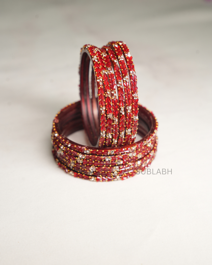 Bahaar Bangles - Clustered Gemstone with dots(Dozen)