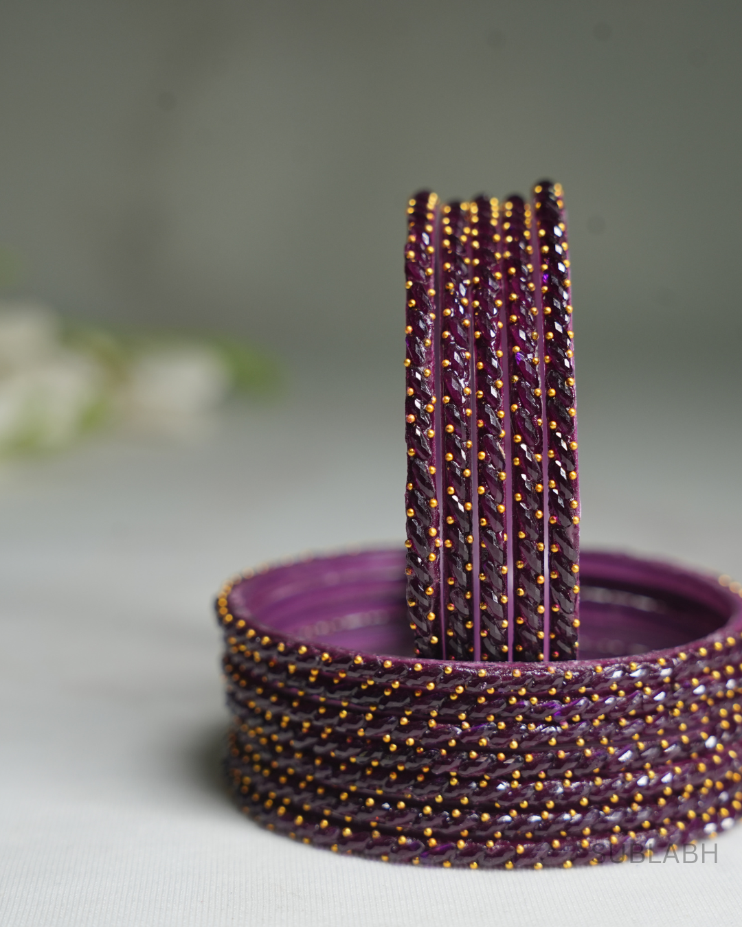 Bahaar Bangles - Spaced Double Dotted with Ridges(Dozen)