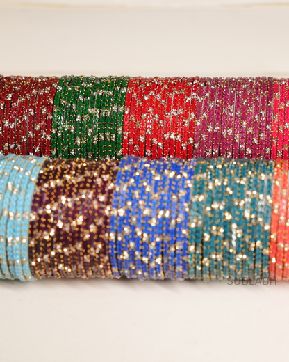 Bahaar Bangles - Clustered Gemstone with dots(Dozen)