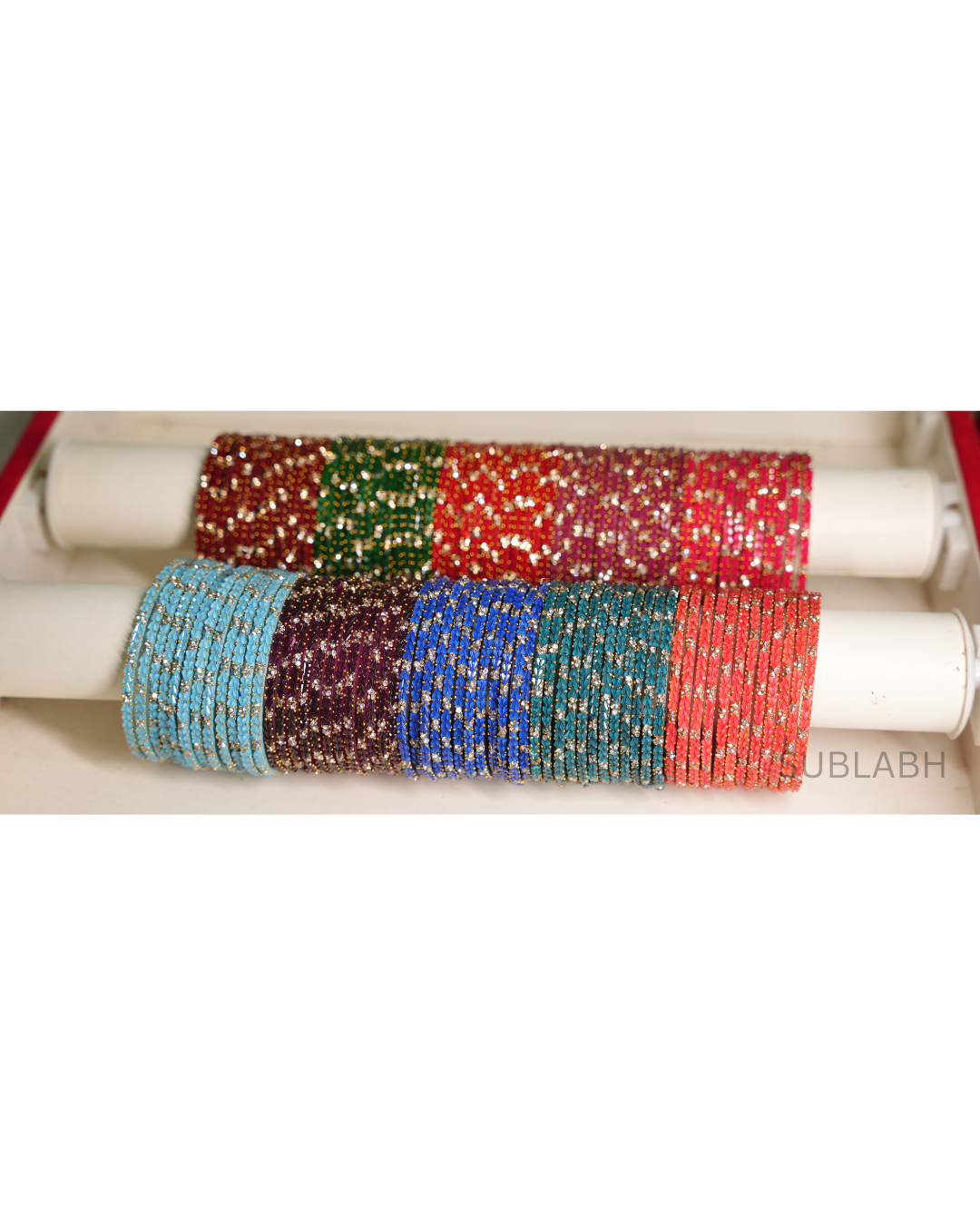 Bahaar Bangles - Clustered Gemstone with dots(Dozen)