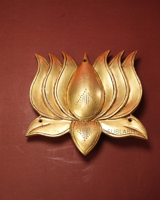 Sublabh Elegant Brass Lotus Wall Hanging – Traditional Symbol of Peace, Purity & Serenity