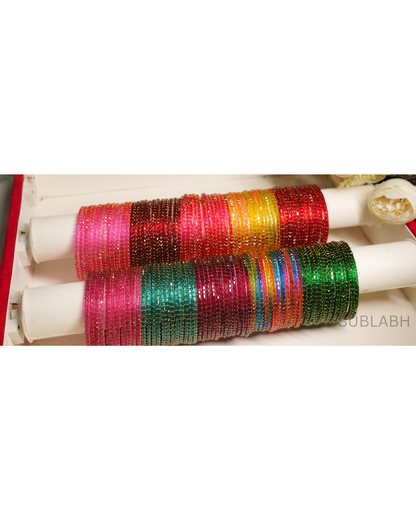 Bahaar Bangles - Double Dotted with Space between the two (Dozen)